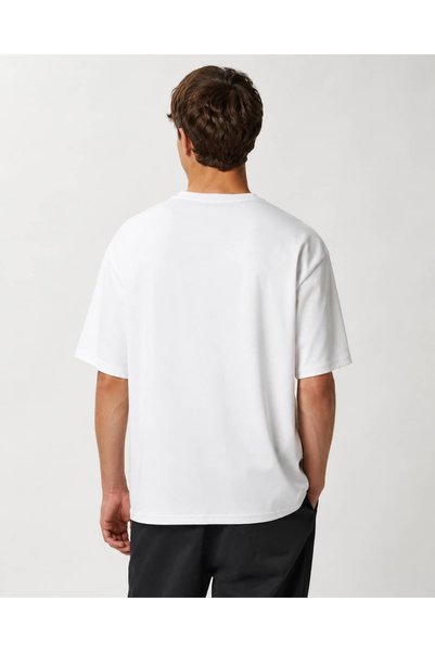 CANMODA Tricou alb oversize, 100% bumbac, cu imprimeu Western Cowboy Horse