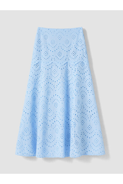 LC Waikiki Özmarka New Season High Waist Brode Flared Skirt