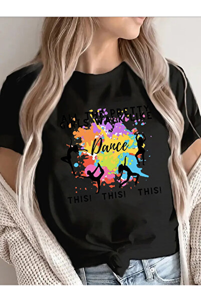 2mcup Short-Sleeved T-Shirt Women in Summer - Vibrant Dance Graphic Top for E...