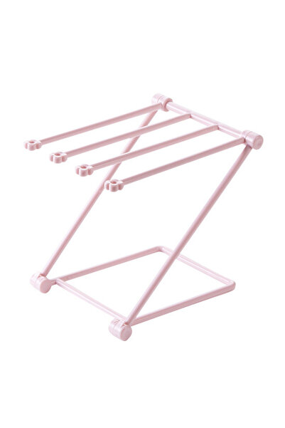 Choice1 1Pc Pink Desktop Foldable Towel Storage Rack Kitchen Vertical Dishclo...