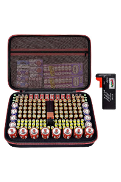 Choice black Battery Organizer & Storage Case with Tester for 162+ AA AAA 4A ...