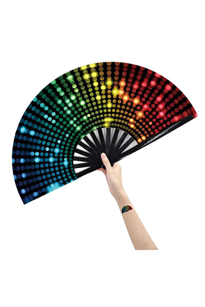 Choice neon light Fan Festival Fan Hand Fan Foldable Kung Fu Pot Big Phantom ...