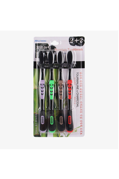 Choice 4PC Bamboo Charcoal Toothbrush Soft Bristle Adult Household Fine Wool ...