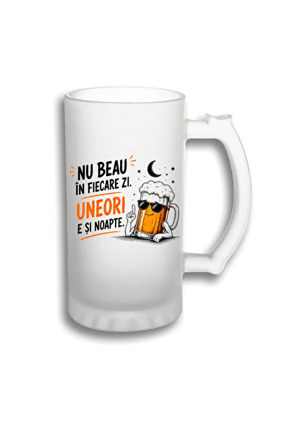 peGiftuiala Halbă de bere personalizată 500 ml – Nu beau în fiecare zi