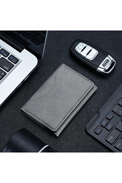 choice2 Grey Magsafe PU Leather Card Holder for Men & Women - Stylish Magneti...