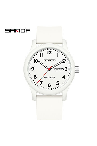 Choice7 White SANDA 3263 Fashion Casual Men Watch Silicone Strap Waterproof L...