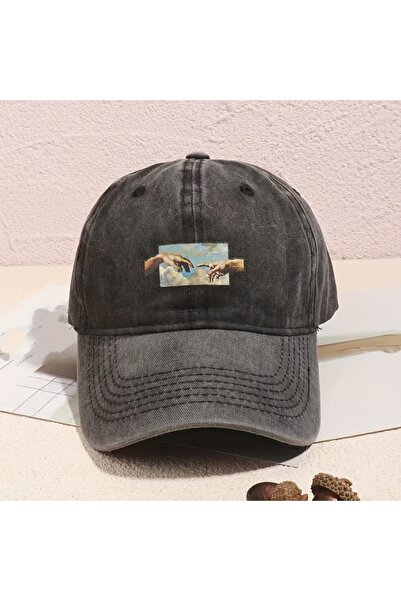 choice2 Adjustable black Vintage printed baseball cap, vintage and versatile ...