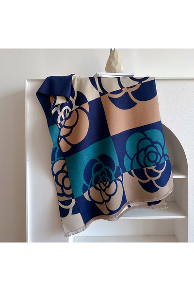Choice3 Blue Luxury Brand Winter Shawl Wraps Imitation Cashmere Scarf for Wom...