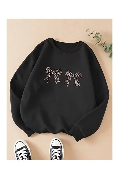 ZİYMO Women's Circular Neck Printed Relaxed Fit Sweatshirt