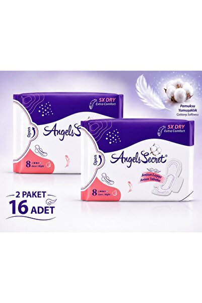 Angels Secret Gece Süper Emici Ultra İnce Anyonlu Hijyenik Ped 2li