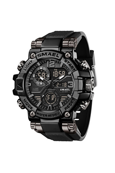 Choice6 ساعة BLACK SMAEL موديل 8110 مقاومة للماء مع منبه وإضاءة ليلية، ساعة أ...