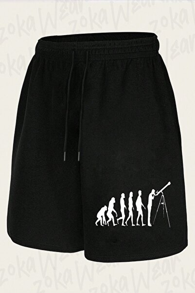 ZOKAWEAR Unisex Telescope Evolution Design Printed Shorts