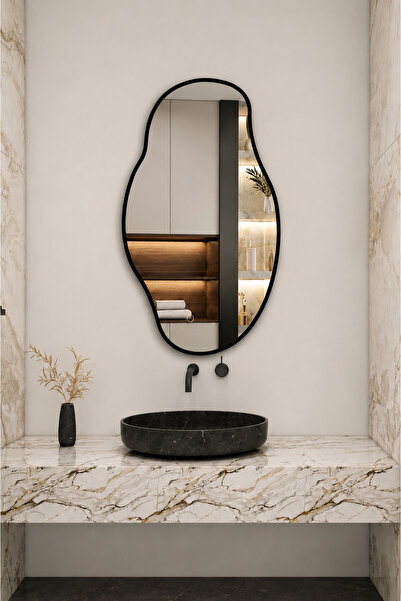 anthome Asimetrik Ayna Çerçeveli Ayna Duvar Aynası Konsol Aynası Banyo Aynası...