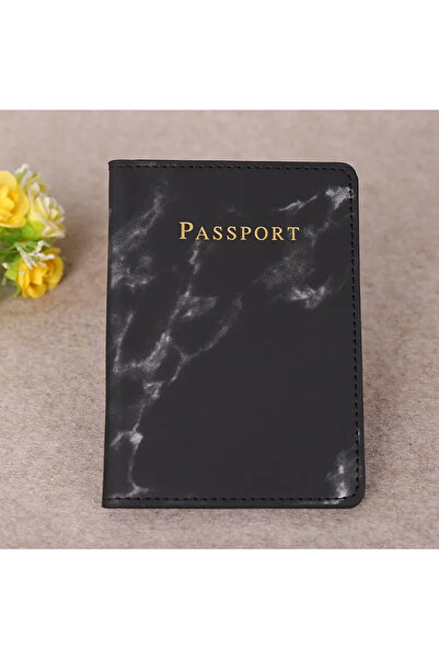 Choice1 black Women Men Passport Cover Pu Leather Marble Style Travel ID Pass...