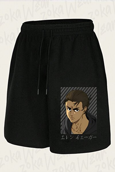 ZOKAWEAR شورت مطبوع بتصميم شخصية الرسوم المتحركة AOT Eren Yeager للجنسين