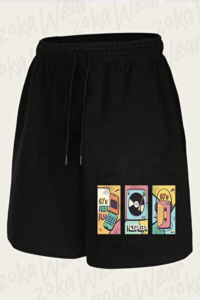 ZOKAWEAR Unisex 90S Retro Vintage Design Printed Shorts