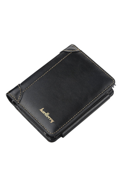 Choice black Baellerry Short Wallet for Men PU Leather Custom Embossed RfID B...