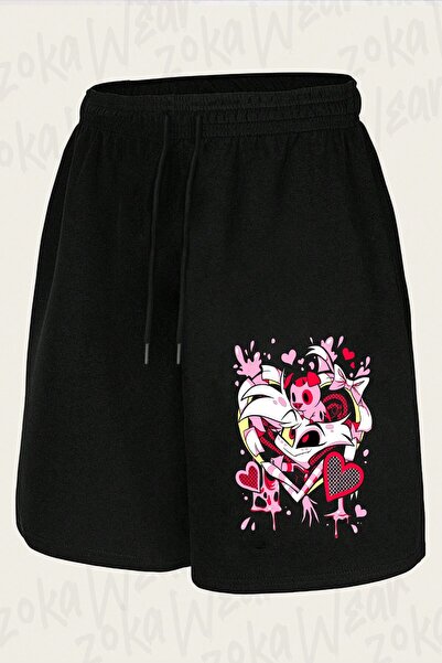 ZOKAWEAR شورت مطبوع بتصميم Hazbin Hotel Angel Dust للجنسين
