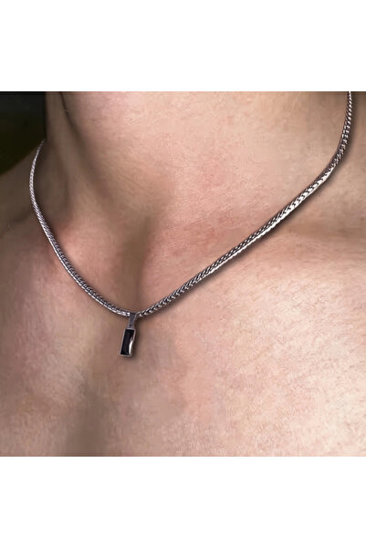 Choice YB4232-1 Black Color Square Inlaid Zirconia Pendant Men's Necklace for...