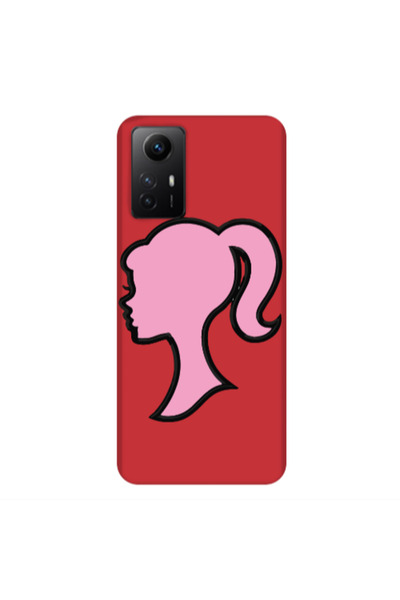 Other Xiaomi Redmi Note 12s Line girl Red Colored Silicone TPU Θήκη