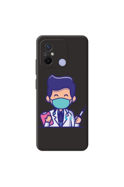 Other Xiaomi Redmi 12C Specialist Doctor Black Colored Silicone TPU Θήκη