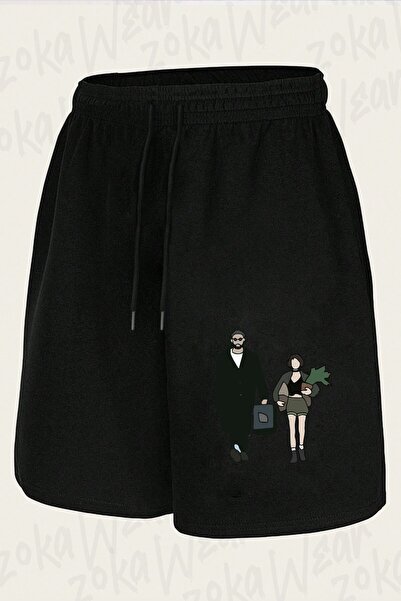 ZOKAWEAR Unisex Walk Film Leon Design Printed Shorts