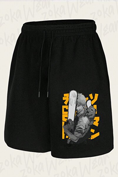 ZOKAWEAR Unisex Chainsaw Man Denji and Pochita Design Printed Shorts