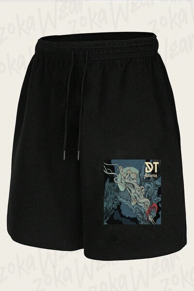 ZOKAWEAR شورت مطبوع بتصميم Atoma Dark Tranquillity للجنسين