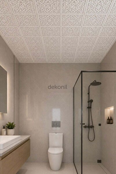 Dekonil Lotus Clip-in (Klipin) PVC Asma Tavan Kaplama Paneli 30*30 cm - Beyaz...