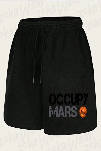 ZOKAWEAR Unisex Σορτς με στάμπα Occupy Mars, Space Planet, SpaceX Design