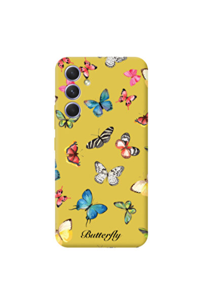 Other Samsung A56 Mixed Butterflys Yellow Colored Silicone TPU Θήκη