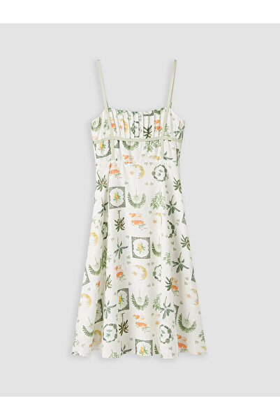 LC Waikiki I U Roba Collar Rope Strap Embroidered Dress from Freezen Store
