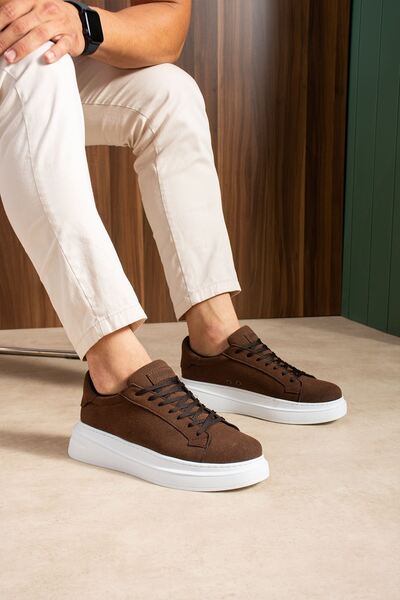 Zerenyus Zrc2623 - High Quality Luxen Thick Sole Suede Men's Sneaker Bitter B...