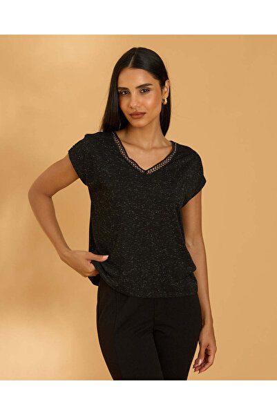 REDTAG Women Black Embellished Top