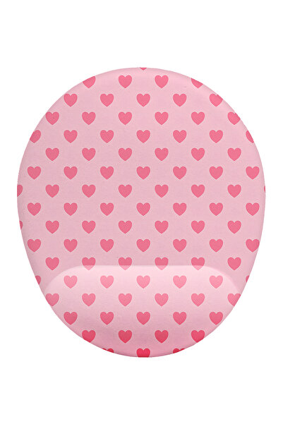 iyi fikirler Pembe Kalp Desenli Bilek Destekli Mouse Pad Fare Altlığı
