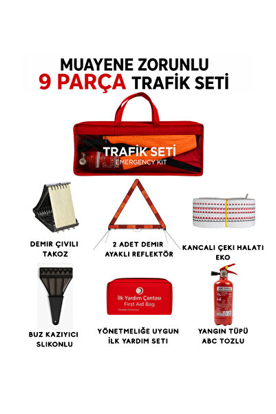 Carvorio Eksiksiz Trafik Seti 9 Parça Muayene İçin Gerekli Tüm Ekipmanlar | Ç...