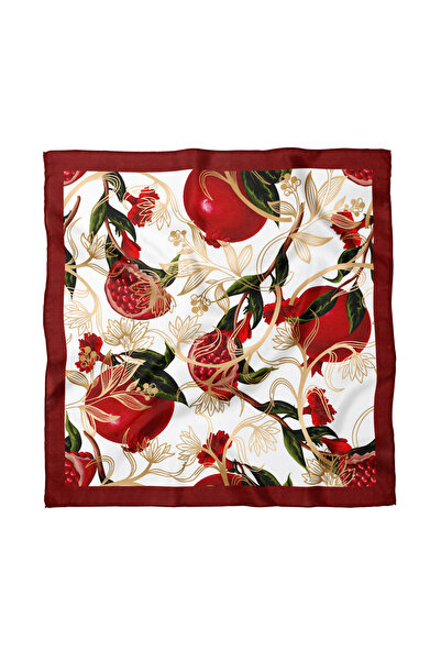 Sultan İpek Nar Desenli Fular / Bandana 50x50cm