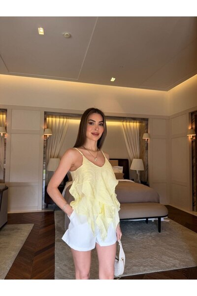 Kai Baby Strappy Ruffle Detailed Slim Blouse