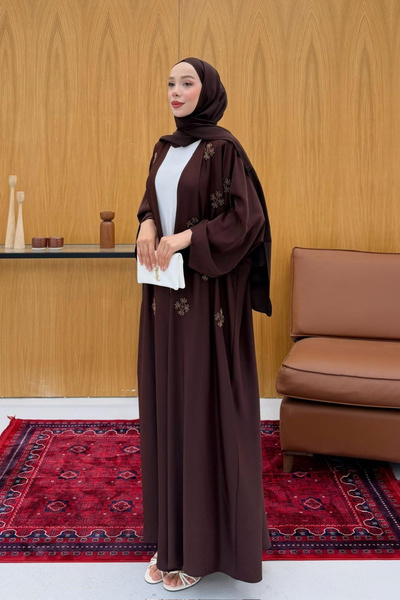 fushya design Boncuk İşlemeli Abaya
