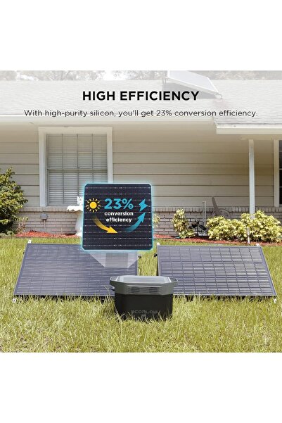 EF ECOFLOW ECOFLOW 2PCS 100W Rigid Solar Panel with High Efficiency Solar Mod...