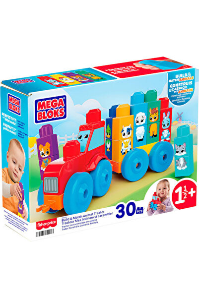 Mega Bloks Building Blocks Tractor with Animals for 1.5+ Years 30 Pieces Code...