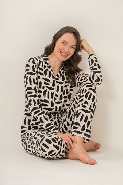 Pierre Cardin Women's Cream Shirt Pajama Set Pc9301-S-V1