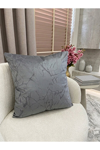 Brillant 2'li Kadife Kırlent Yastık Kılıfı Gri Renk (45X45)