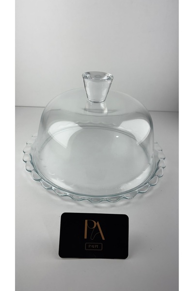 Palpe Decorative Serving Glass Covered Cake Dish Storage Container Cookie Bow...