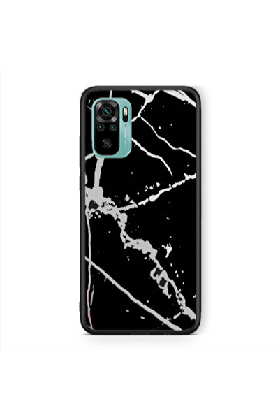 Other Xiaomi Redmi Note 10 4G Marble Cream Cracks Black Glossy Θήκη