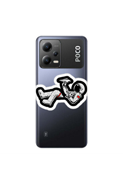 Other Xiaomi Poco X5 Astronaut flies a plane Transparent Silicone TPU Θήκη