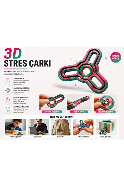 Hc 3D Stres Çarkı - Yeni Nesil Odaklanma Oyuncağı