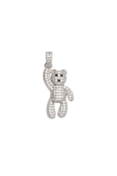 ElectraStore Pandantiv Argintiu Teddy Crystal