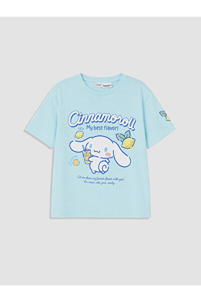 LC Waikiki Trendlucky Cinnamoroll Printed Girls' T-Shirt with Oval Collar and...