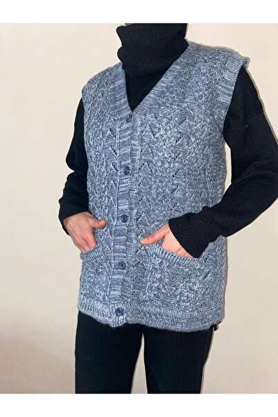 mamizya Women's Plus Size Double Pocket Buttoned Mother's Vest